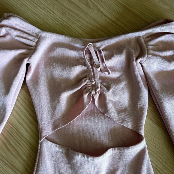 Hera Collection Pink Ribbed Cut Out Bodycon Dress Small - Picture 4 of 8